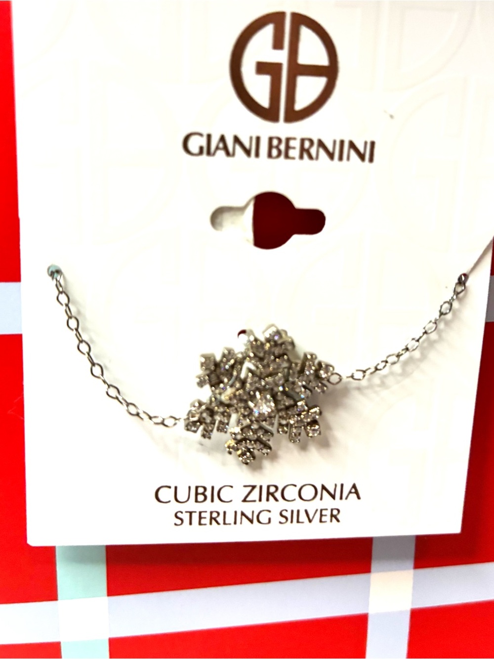 Giani Bernini Silver-Tone Snowflake Necklace with Sparkling Cubic Zirconia - Picture 2 of 4